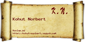 Kohut Norbert névjegykártya